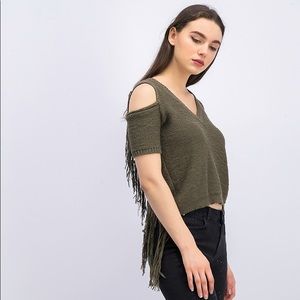 BCBG MaxAzria Fringe Knit Top
